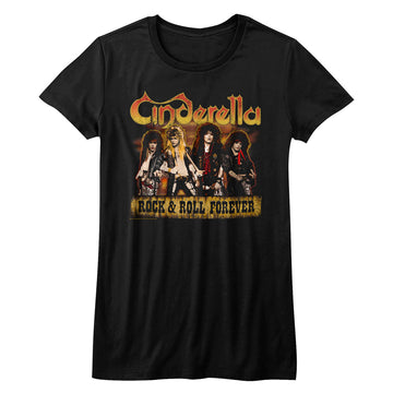 Cinderella Girls Juniors S/S T-Shirt - Dudes Forever - Solid Black