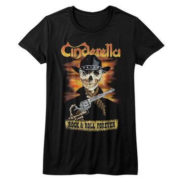 Cinderella Girls Juniors S/S T-Shirt - Skelerella - Solid Black