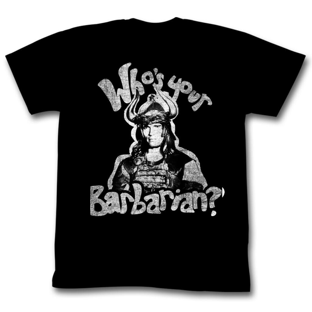 Conan Mens S/S T-Shirt - Whos Your Barbarian - Solid Black