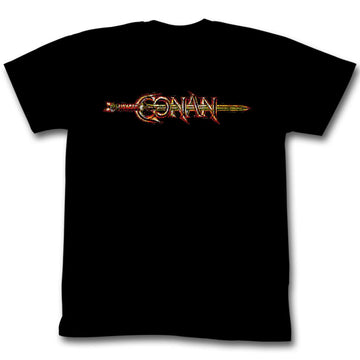 Conan Mens S/S T-Shirt - Conan Logo In Color - Solid Black