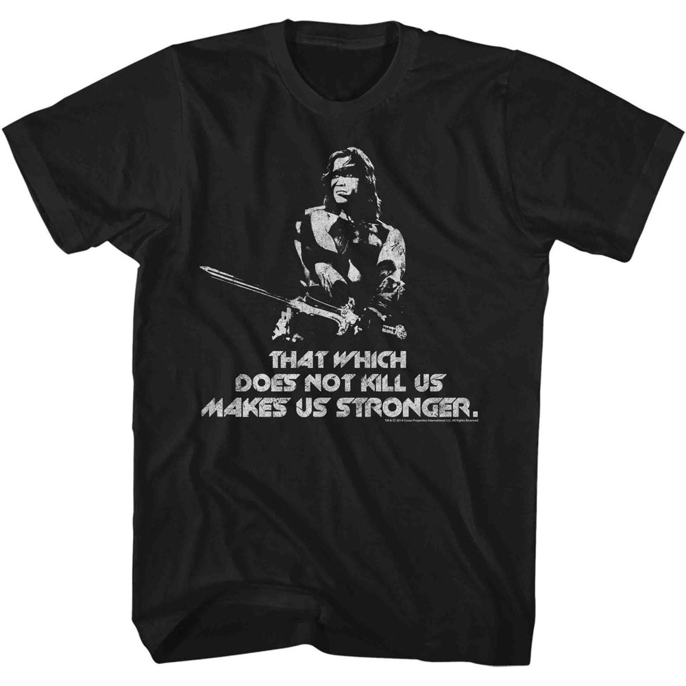 Conan Mens S/S T-Shirt - Stronger - Solid Black