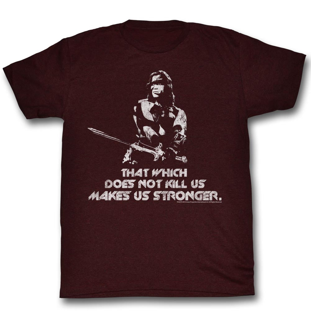 Conan Mens S/S T-Shirt - Stronger - Heather Vintage Maroon Heather