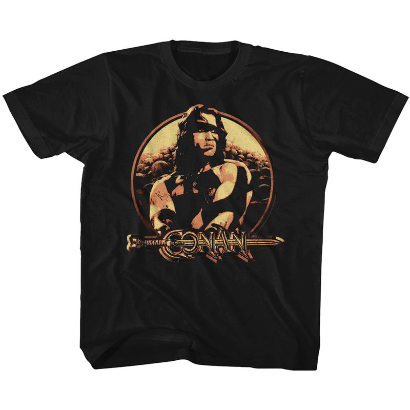 Conan Youth S/S T-Shirt - Shield - Solid Black