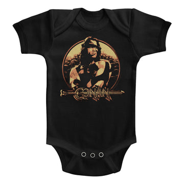 Conan Infant S/S Bodysuit - Shield - Solid Black