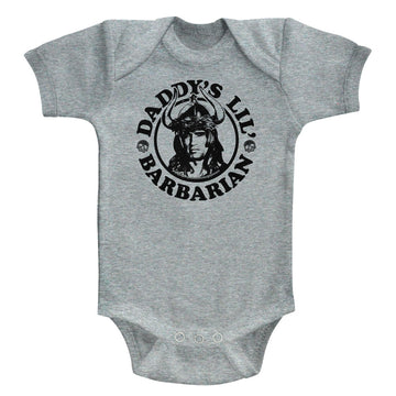 Conan Infant S/S Bodysuit - Daddy'S Barbarian - Heather Gray Heather