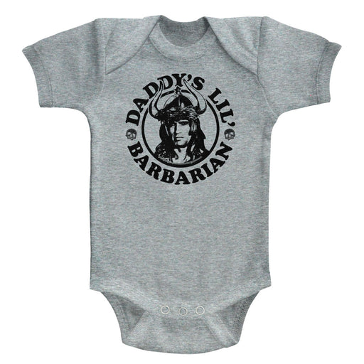 Conan Infant S/S Bodysuit - Daddy'S Barbarian - Heather Gray Heather - Inmyparentsbasement.com
