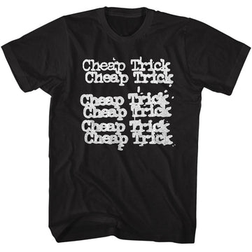 Cheap Trick Mens S/S T-Shirt - Name Repeat - Solid Black