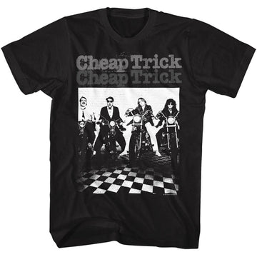 Cheap Trick Mens S/S T-Shirt - Moto - Solid Black