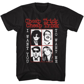 Cheap Trick Mens S/S T-Shirt - Want You To - Solid Black