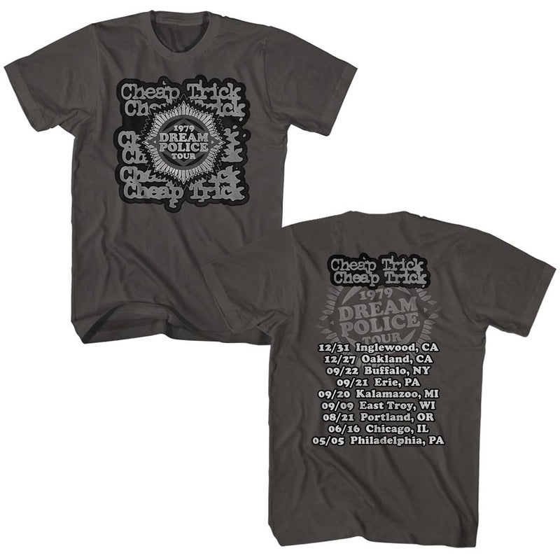 Cheap Trick Mens S/S T-Shirt - Dream Police Tour 2 - Solid Smoke