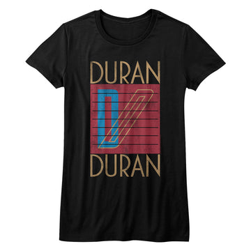 Duran Duran Girls Juniors S/S T-Shirt - Logo - Solid Black