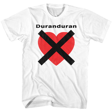 Duran Duran Mens S/S T-Shirt - Heartx - Solid White