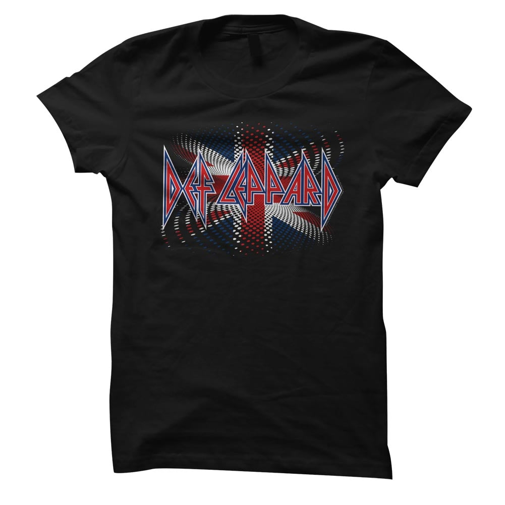 Def Leppard Girls Juniors S/S T-Shirt - Brit Ish - Solid Black