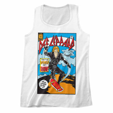 Def Leppard Mens  Tank - Comic - Solid White