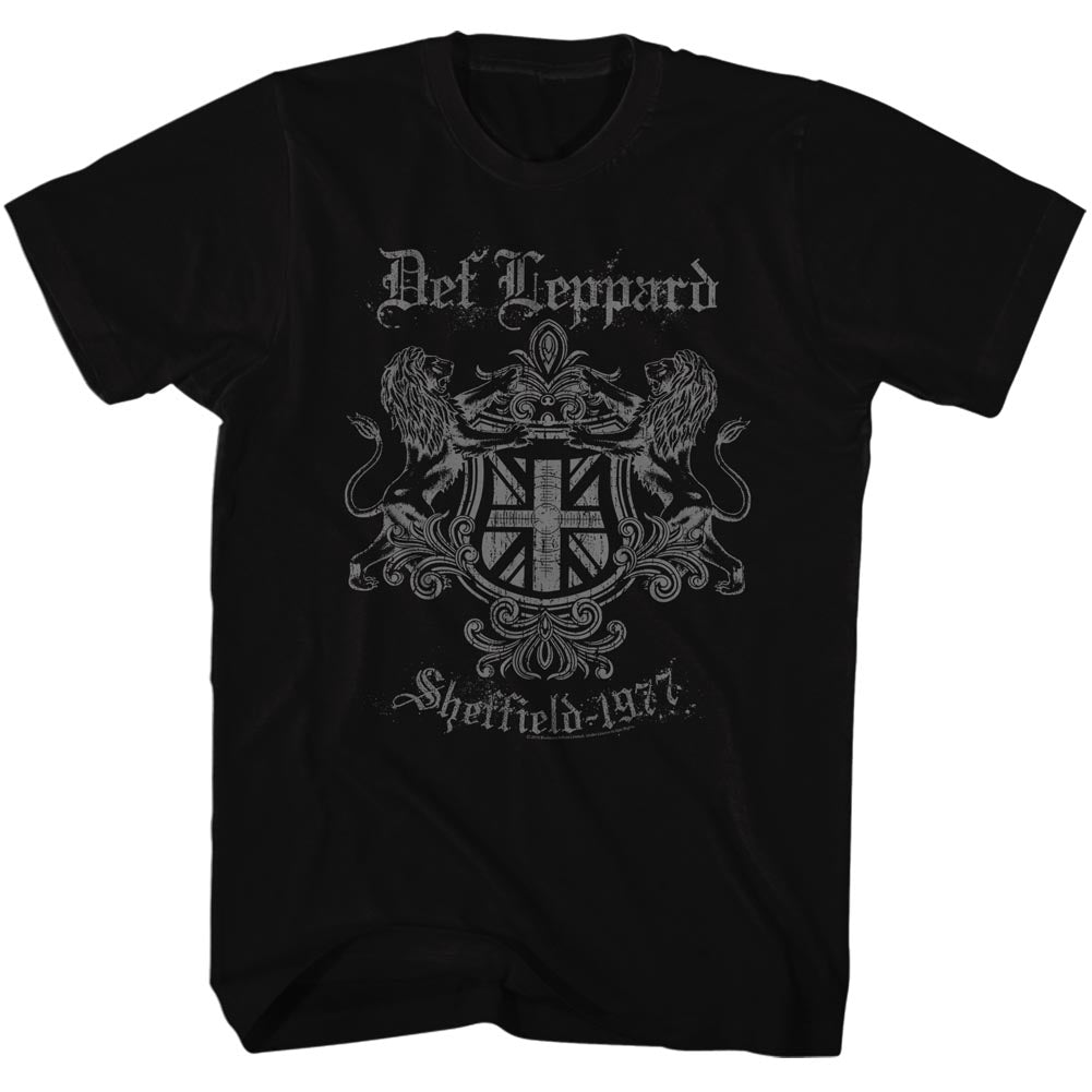 Def Leppard Mens S/S T-Shirt - Sheffield77 - Solid Black