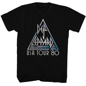 Def Leppard Mens S/S T-Shirt - Usa - Solid Black