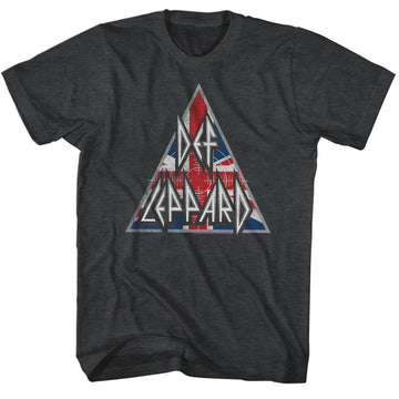 Def Leppard Mens S/S T-Shirt - Britlogo - Heather Black Heather