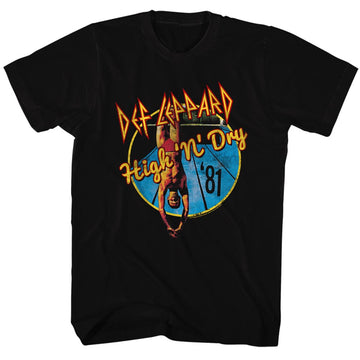 Def Leppard Mens S/S T-Shirt - High 'N' Dry - Solid Black