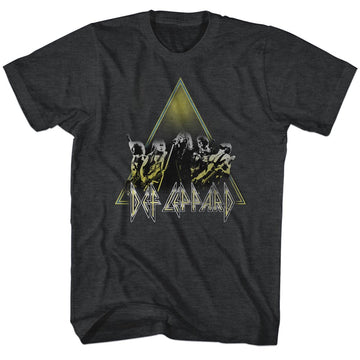 Def Leppard Mens S/S T-Shirt - Performing - Heather Black Heather