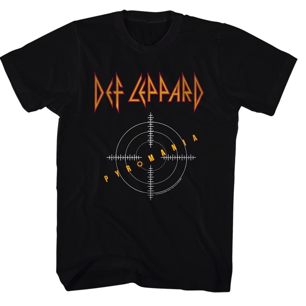 Def Leppard Mens S/S T-Shirt - Pyromania - Solid Black