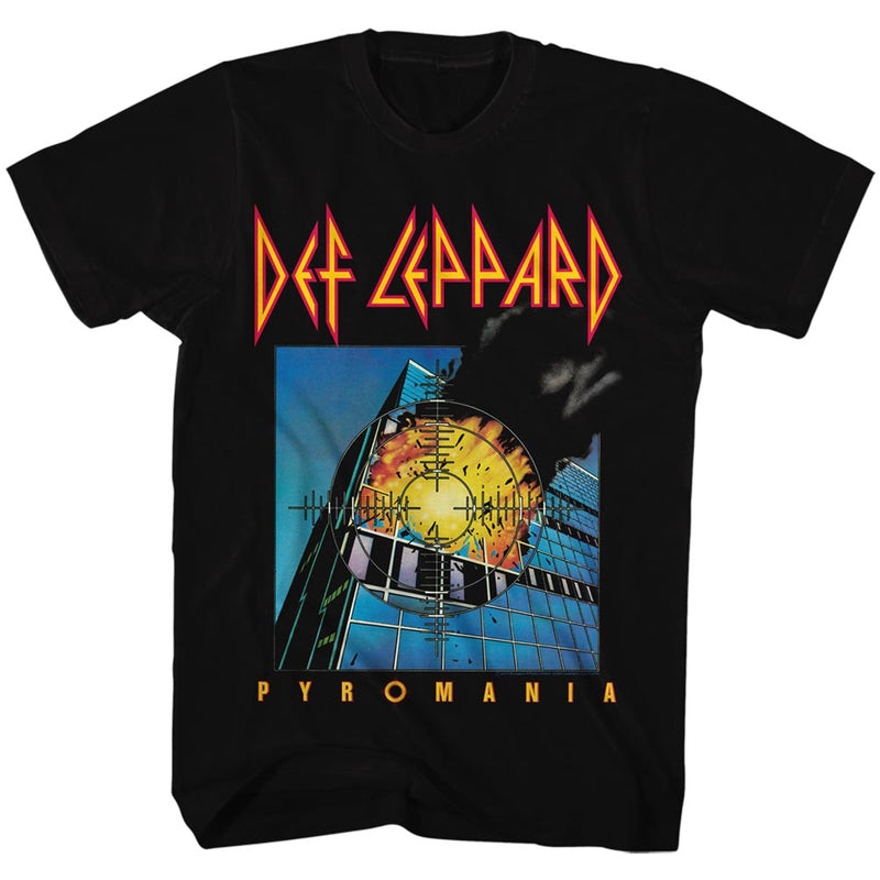 Def Leppard Mens S/S T-Shirt - Pyromania - Solid Black