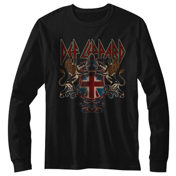 Def Leppard Mens L/S T-Shirt - Defcrest - Solid Black