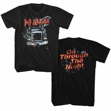 Def Leppard Mens S/S T-Shirt - Through Night 2Side - Solid Black