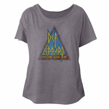 Def Leppard Ladies S/S Dolman - Primary Triangle - Heather Premium Heather