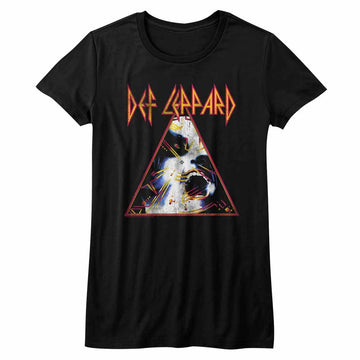 Def Leppard Girls Juniors S/S T-Shirt - Nobghyst - Solid Black