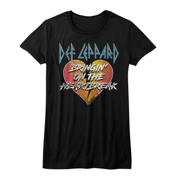 Def Leppard Girls Juniors S/S T-Shirt - Bringin - Solid Black
