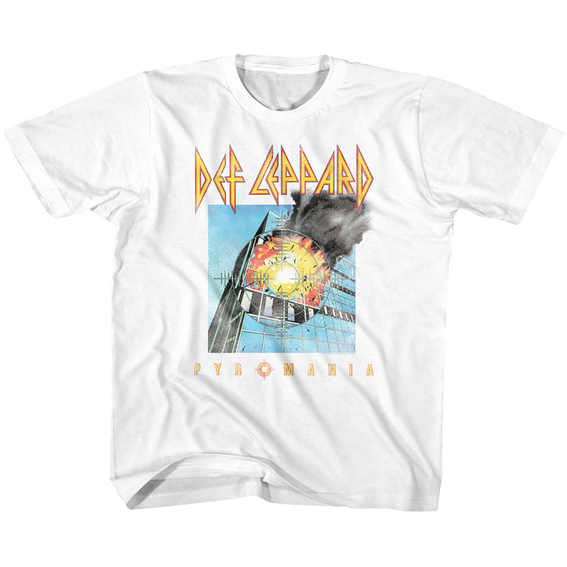 Def Leppard Youth S/S T-Shirt - Faded Pyromania - Solid White