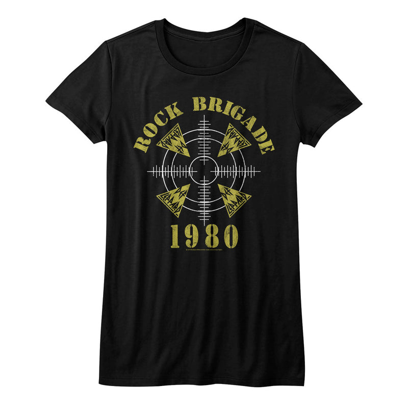 Def Leppard Girls Juniors S/S T-Shirt - Rock Brigade - Solid Black