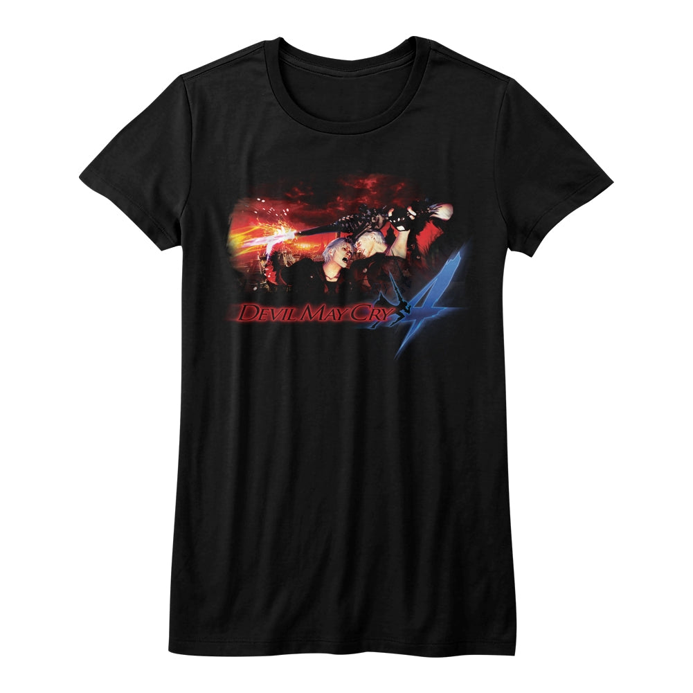 Devil May Cry Girls Juniors S/S T-Shirt - Face Your Demons - Solid Black