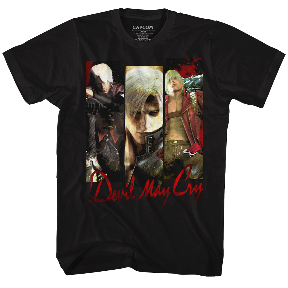 Devil May Cry Mens S/S T-Shirt - Trio - Solid Black