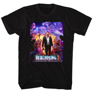 Dead Rising Mens S/S T-Shirt - Purple Action - Solid Black