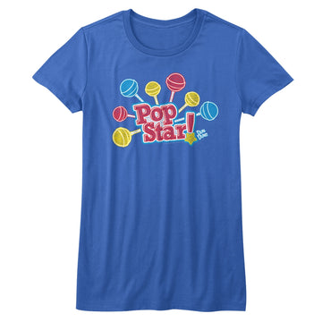 Dum Dums Girls Juniors S/S T-Shirt - Pop Star - Solid Royal