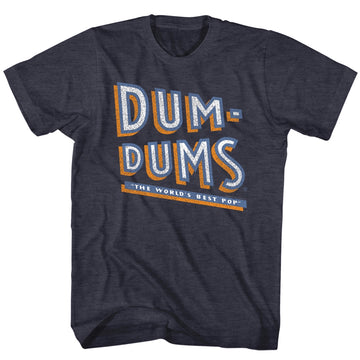 Dum Dums Mens S/S T-Shirt - Stacked Dum - Heather Navy Heather