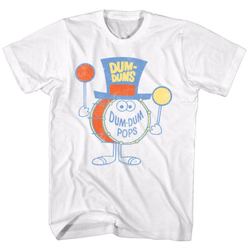 Dum Dums Mens S/S T-Shirt - Dum Dums Dum Dum Pops - Solid White