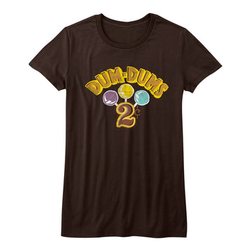 Dum Dums Girls Juniors S/S T-Shirt - Dumdum2C - Solid Brown