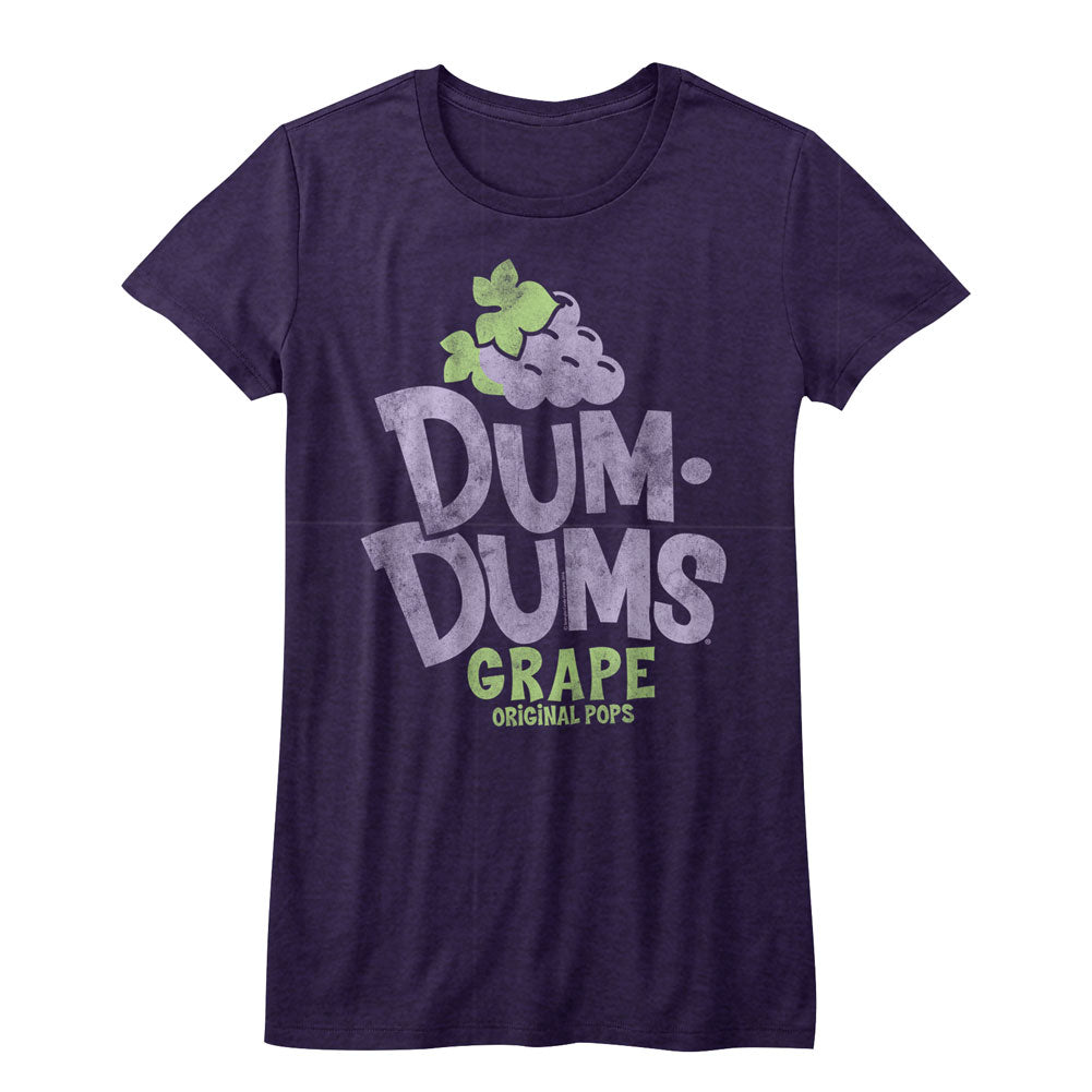 Dum Dums Girls Juniors S/S T-Shirt - Grape - Heather Purple Heather