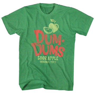 Dum Dums Mens S/S T-Shirt - Sour Apple - Heather Kelly Heather
