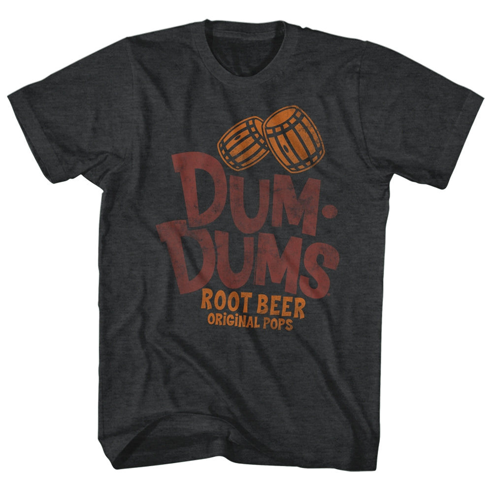 Dum Dums Mens S/S T-Shirt - Root Beer - Heather Black Heather