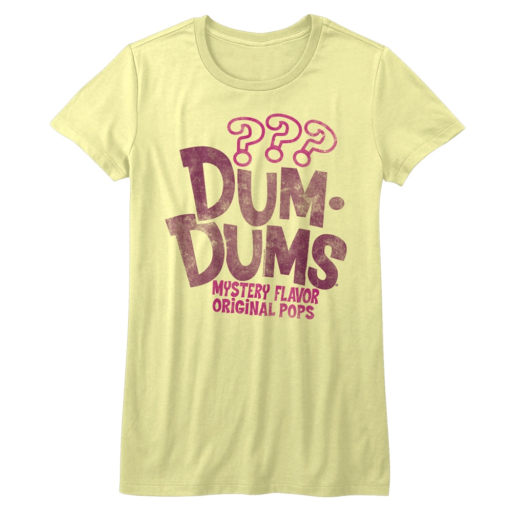 Dum Dums Girls Juniors S/S T-Shirt - Mystery - Heather Yellow Heather