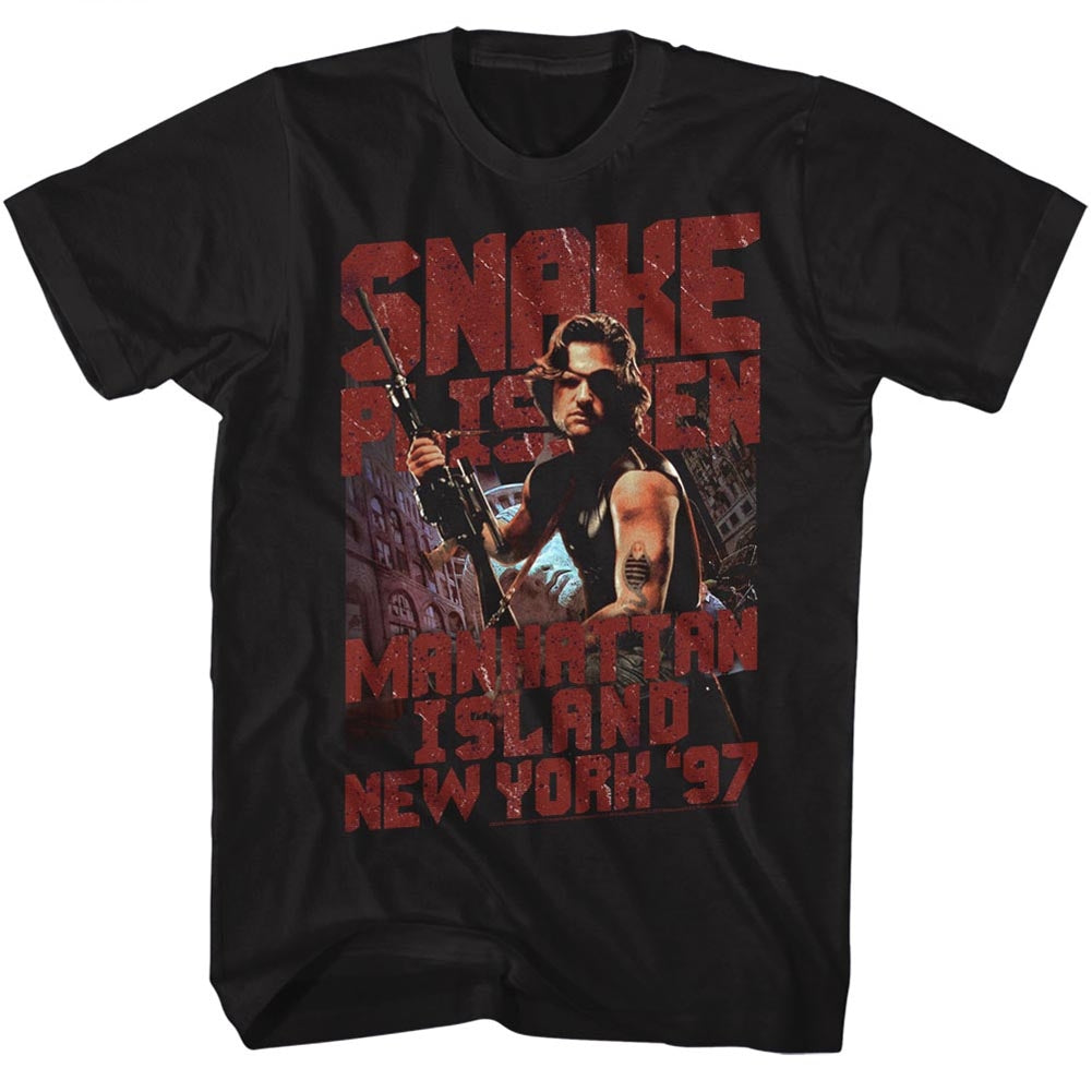 Escape From New York Mens S/S T-Shirt - Snakeyp - Solid Black