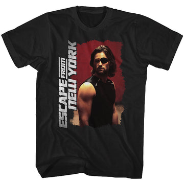 Escape From New York Mens S/S T-Shirt - Kurt Russel Pose - Solid Black