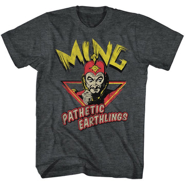 Flash Gordon Mens S/S T-Shirt - Ming Pathetic - Heather Black Heather
