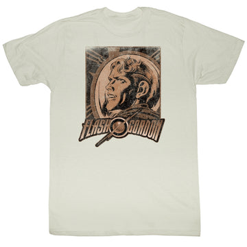 Flash Gordon Mens S/S T-Shirt - Shocking - Solid Natural