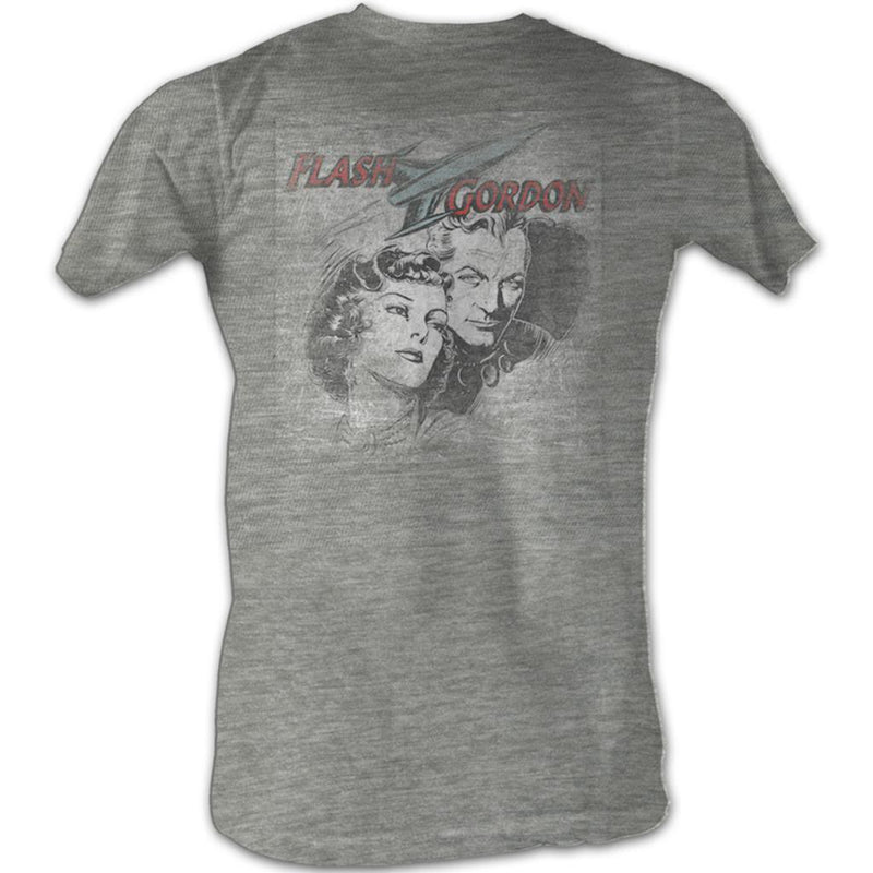 Flash Gordon Mens S/S T-Shirt - Flash Head - Heather Gray Heather
