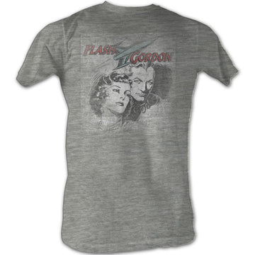 Flash Gordon Mens S/S T-Shirt - Flash Head - Heather Gray Heather
