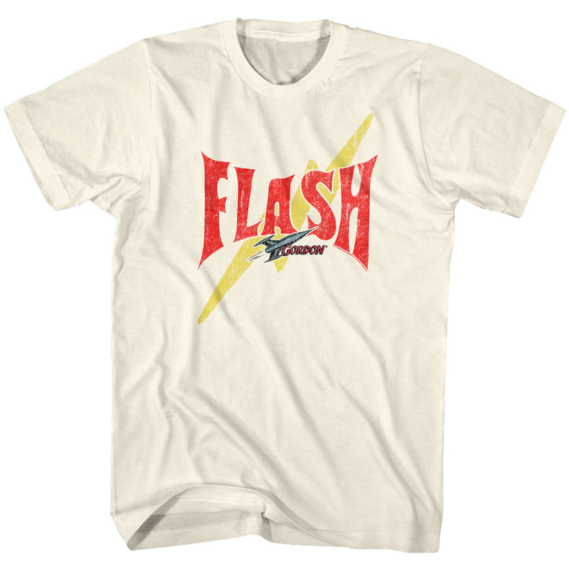 Flash Gordon Mens S/S T-Shirt - Flash Bolt - Solid Natural